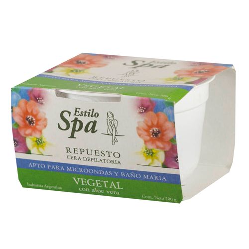 Cera Depilatoria Vegetal Repuesto x 200 gr