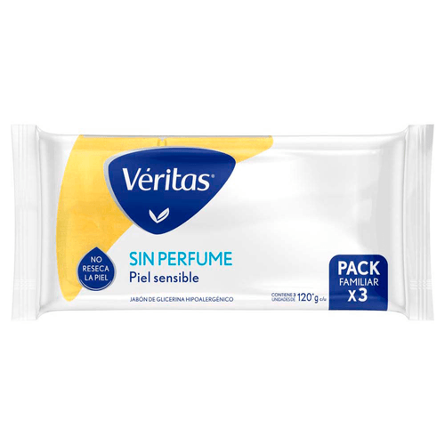 Jabón Glicerina Neutro Veritas x 3 de 100 gr