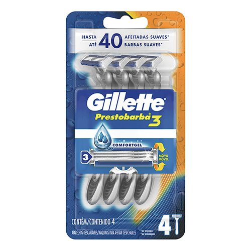 Máquina de Afeitar Desechable Gillete Prestobarba 3 x 4 unid