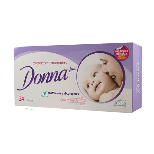 Protector Mamario Donna Anatómicos y Absorbentes x 24 unid
