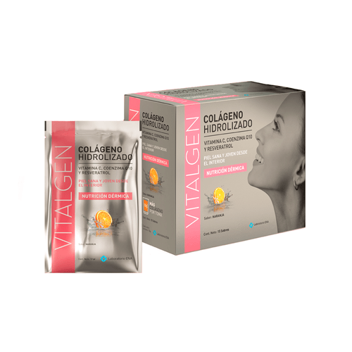 Colágeno Hidrolizado Vitalgen Naranja x 15 Sobres de 12 gr