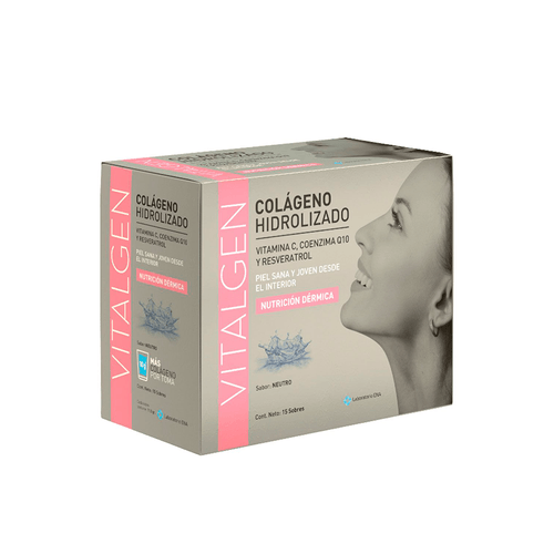 Colágeno Hidrolizado Vitalgen Neutro x 15 Sobres de 11,5 gr