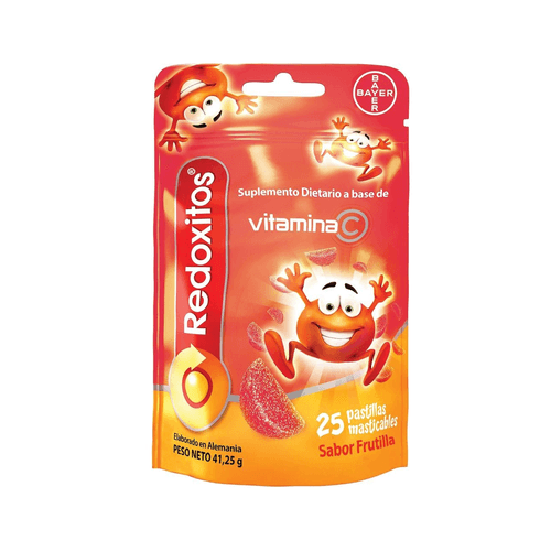 Redoxitos Pastillas Masticables Sabor Frutilla x 25 unid