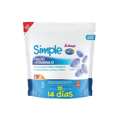 Pastillas de Goma Simple Arcor Calcio + Vitamina D x 28 unid