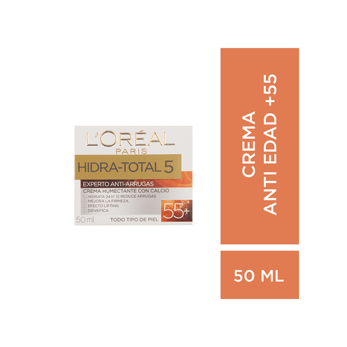 Crema experto antiarrugas +55 L´Oréal Paris Hidra total 5 x 50 ml
