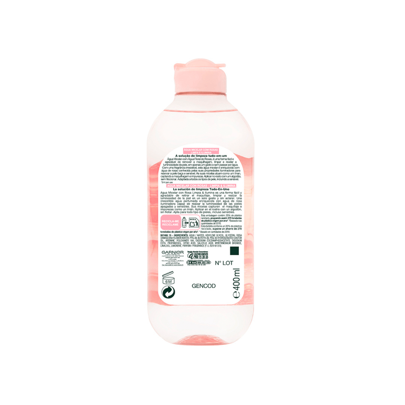 Garnier-Agua Micelar de Rosas Garnier Skin Active x 400 ml-3600542326414