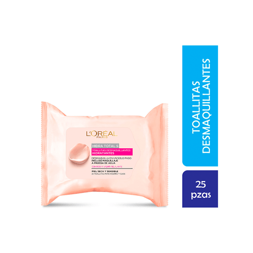 Toallitas desmaquillantes piel seca sensible L´Oréal Paris Skin expert x 25 un