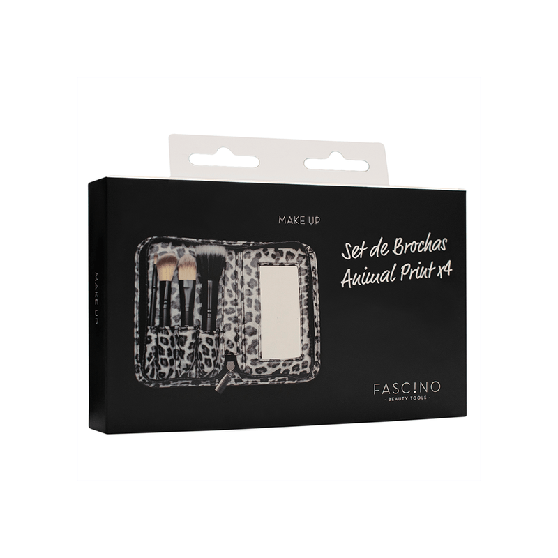 Fascino Brocha Set Estuche Animal Print x 4 unid-fascino-set-brochas-animal-print