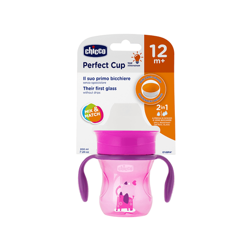 Vaso Perfect Cup 12 meses + Rosa x 200 ml