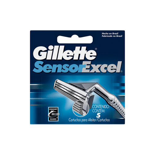 Cartucho para Afeitar Gillete Sensor Excel x 5 Unid