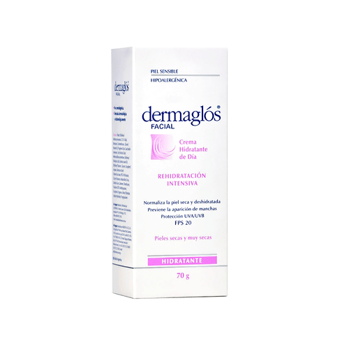 Crema Hidratante De Día Con FPS 20 Piel Seca Dermaglós x 70 gr