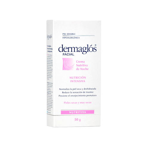 Crema Dermaglós Facial Nutrición Intensa Noche piel seca x 50g