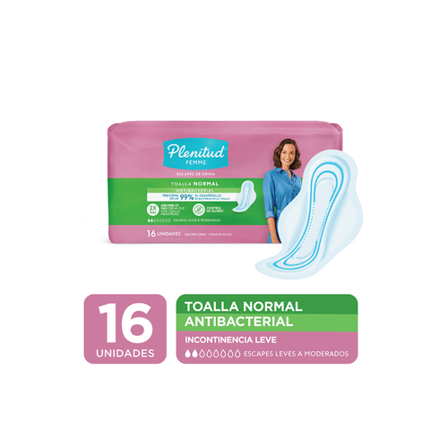 Toalla Plenitud Femme Normal Antibacterial x 16 Unid
