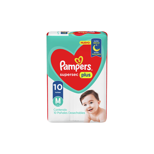 Pañal Pampers SuperSec Max M x 10 unid
