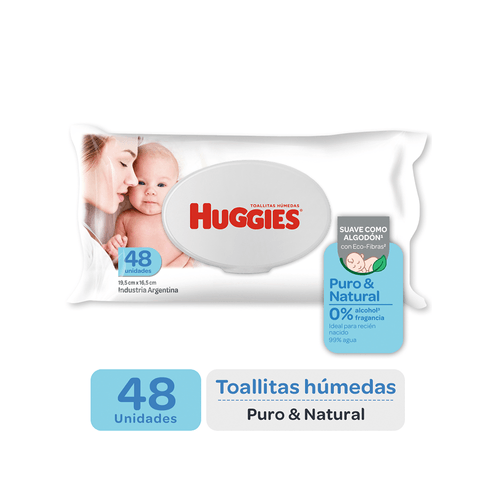 Toallitas Húmedas Huggies Puro y Natural x 48 unid