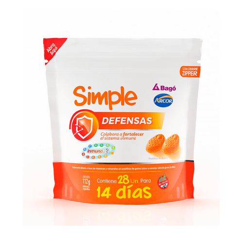 Pastilla de Goma Simple Arcor Simple Defensa x 28 unid