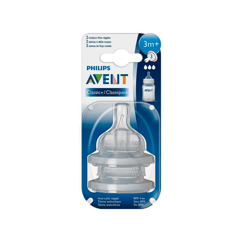 Avent Tetina x 2un Flujo Medio 3m+