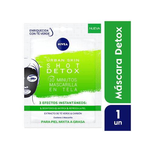 Mascarilla Facial de Tela Nivea Urban Skin x 1 unid