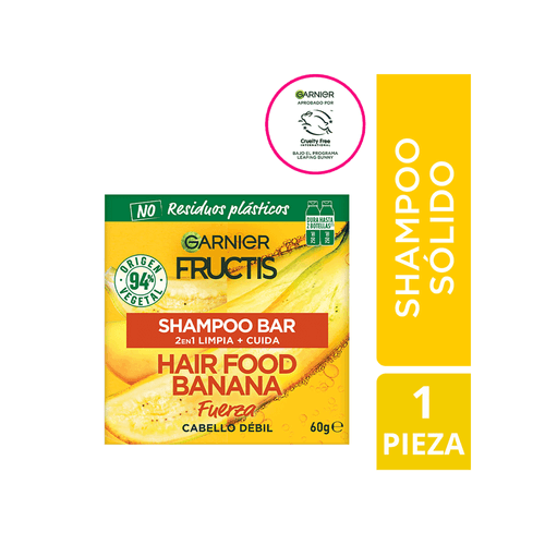 Shampoo Sólido Fructis Garnier Hair Food Banana x 60 gr