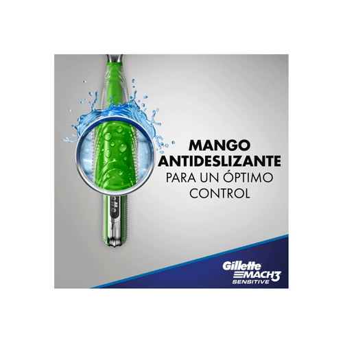 Maquina de Afeitar Gillete Mach 3 Sensitive Maquina + 2 Cartuchos