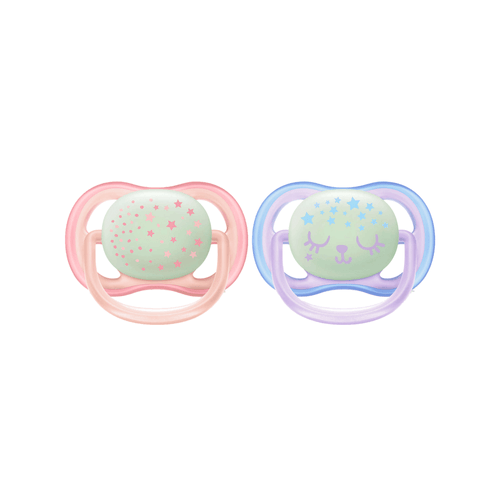 Chupete Avent Ultra Air Nocturno 0-6 meses Rosa x 2 unid