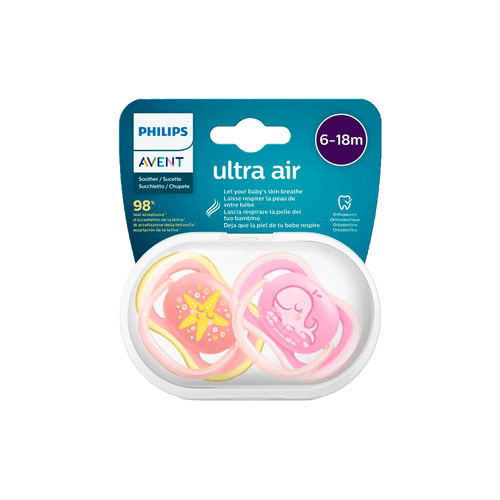 Chupetes Ultra Air Deco 6-18 Meses Nena x 2 unid