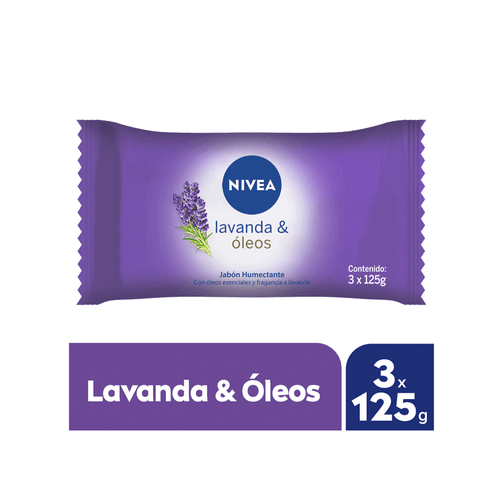Jabón Nivea Lavanda &amp; Óleos 3 x 125 gr
