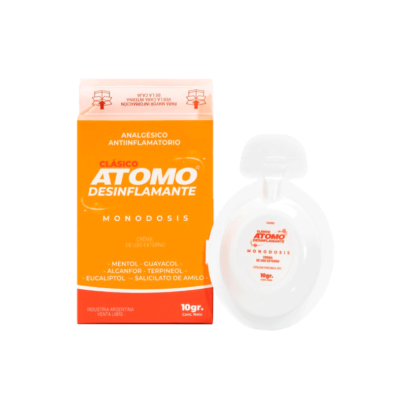 Atomo -Crema Analgésica Atomo Desinflamante Clásico Monodosis x 10 gr-7798024550757