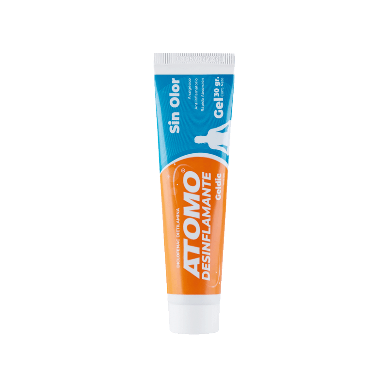 Atomo -Gel analgésico Atomo Desinflamante Geldic Sin Olor x 30 gr-7798024550160
