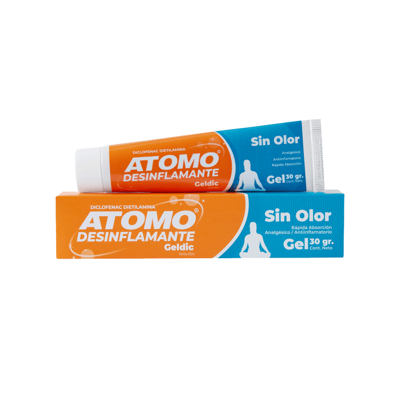 Atomo -Gel analgésico Atomo Desinflamante Geldic Sin Olor x 30 gr-7798024550160
