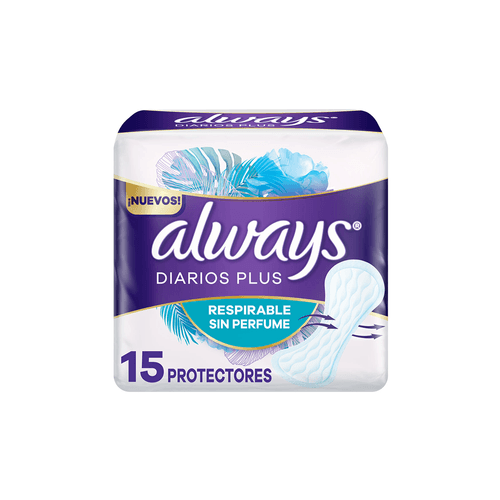 Protectores Diarios Always Plus Respirable x 15 un