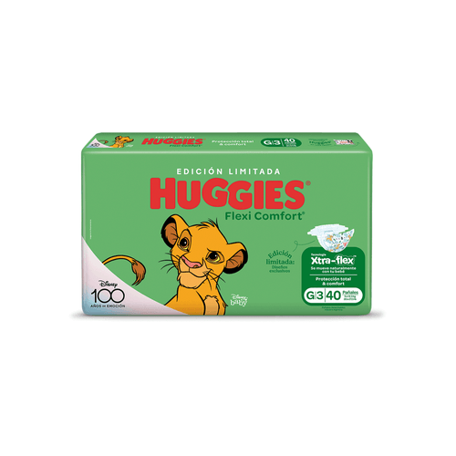 Pañales Huggies Flexi Comfort Talle G Edicion Limitada x 40 unid