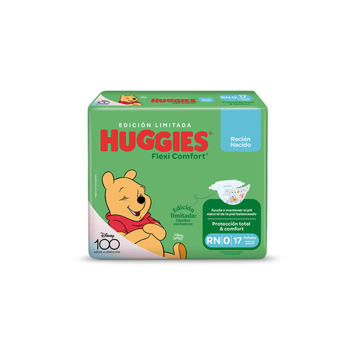 Pañales Huggies Flexi Comfort Talle RN Edicion Limitada x 17un