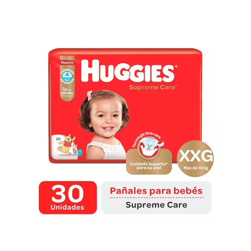 Pañal Huggies Supreme Care Jumbo Talle XXG x 30 unid