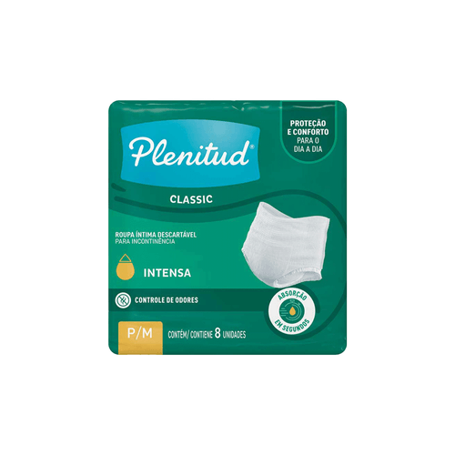 Ropa Interior Plenitud Desechable Classic Unisex Talle P/M x 8 unid