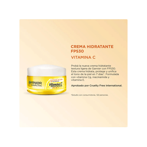 Crema Hidratante FPS30 Vitamina C Garnier x 50 gr