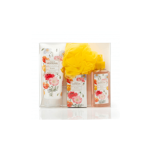 Set Vertiente Poppy (Body Splash, Lotion, Jabón y Esponja)