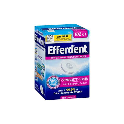 Tabletas Limpiadoras Efferdent Original x 102 unid