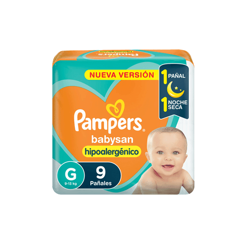 Pañal Pampers Babysan Talle G x 9 Unidades