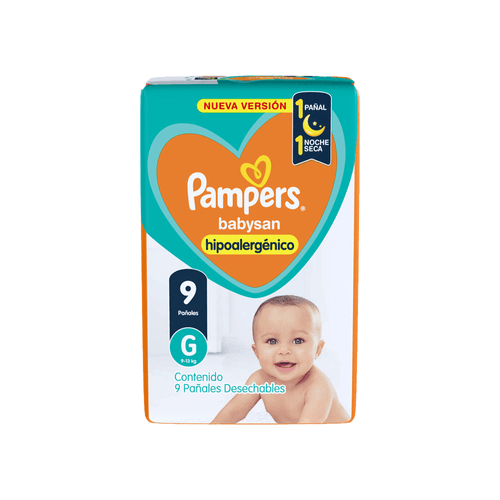 Pañal Pampers Babysan Talle G x 9 Unidades