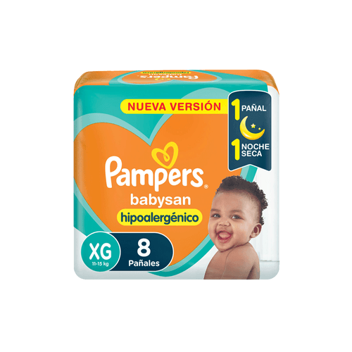 Pañal Pampers Babysan Talle XG x 8 unid