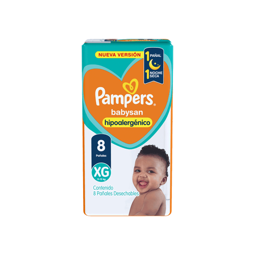 Pañal Pampers Babysan Talle XG x 8 unid