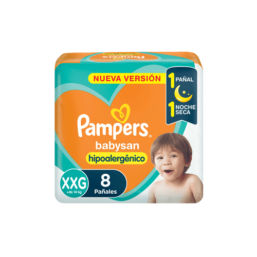 Pañal Pampers Babysan Talle XXG x 8 unid