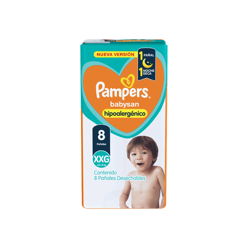 Pañal Pampers Babysan Talle XXG x 8 unid