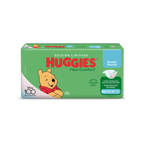 Pañales Huggies Flexi Maxi Talle RN Edicion Limitada x 34 un