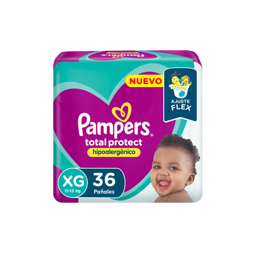 Pañales Pampers Total Protect Extra Plus Talle XG x 36 unid