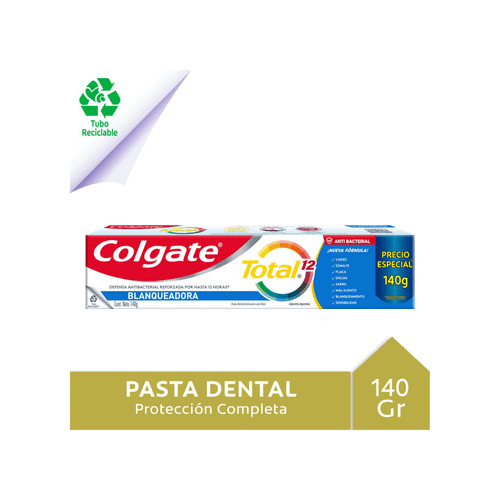 Crema Dental Colgate Total 12 Blanqueadora x 140 gr