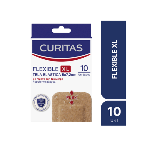 Apósitos adhesivos Curitas Flexible XL Resistente al Agua x 10 unid
