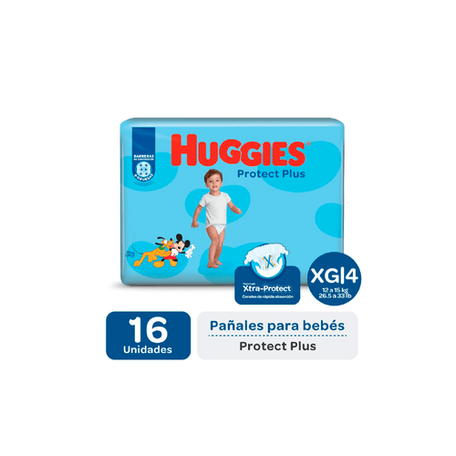 Pañales Huggies Protect Plus Maxi XG x 16un