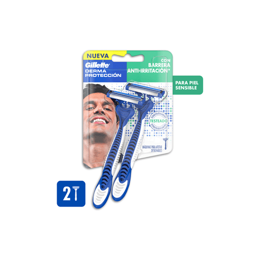 Máquina de Afeitar Gillette Derma Protección x 2 unid